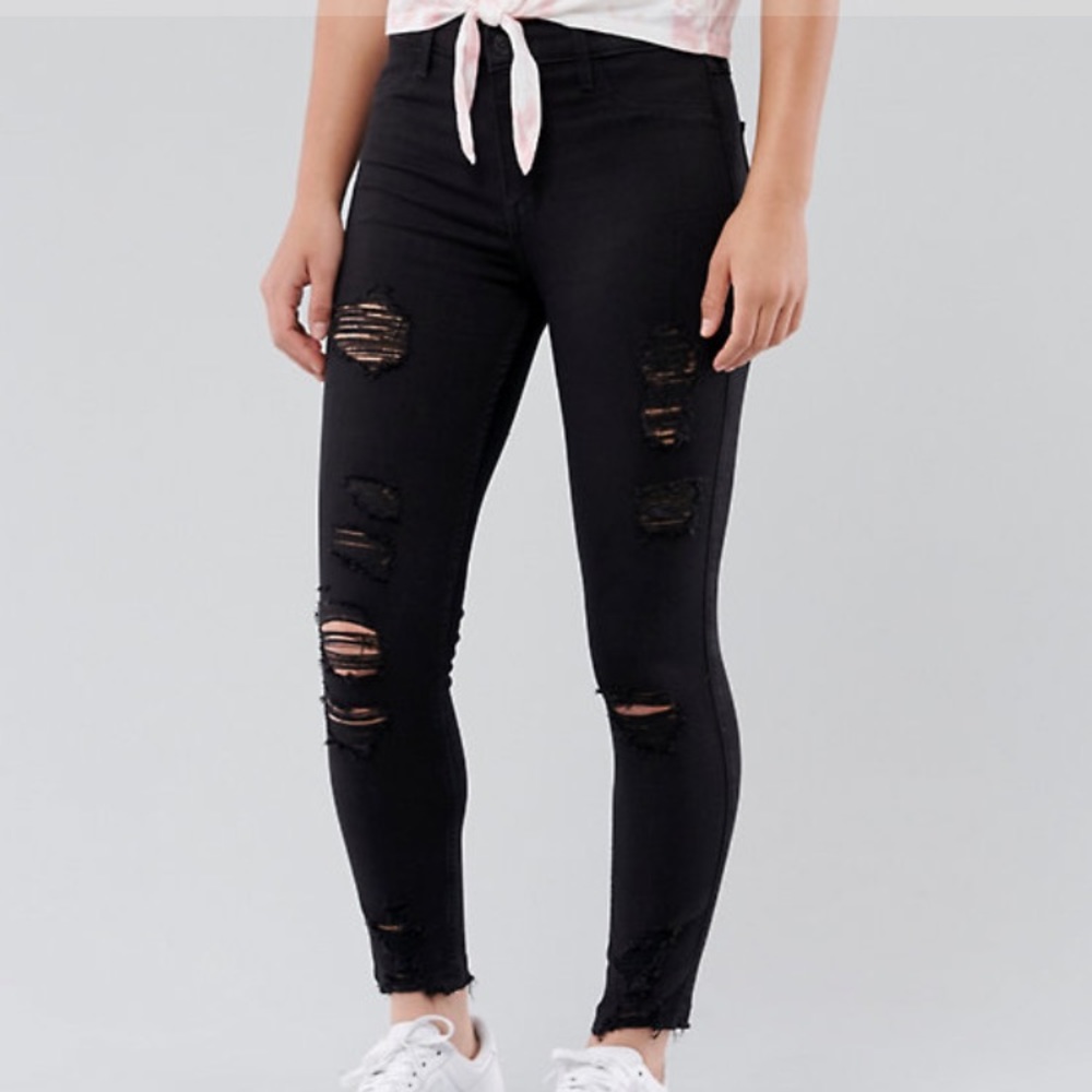 Hollister Black Ripped Jeans